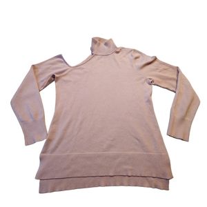 Love Scarlett Women's Pink Long-Sleeve 1 Cold Shoulder Turtleneck Sweater L A16